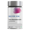 Decode Age 99.5% Pure Trans Resveratrol 250mg Capsules - 60 Caps