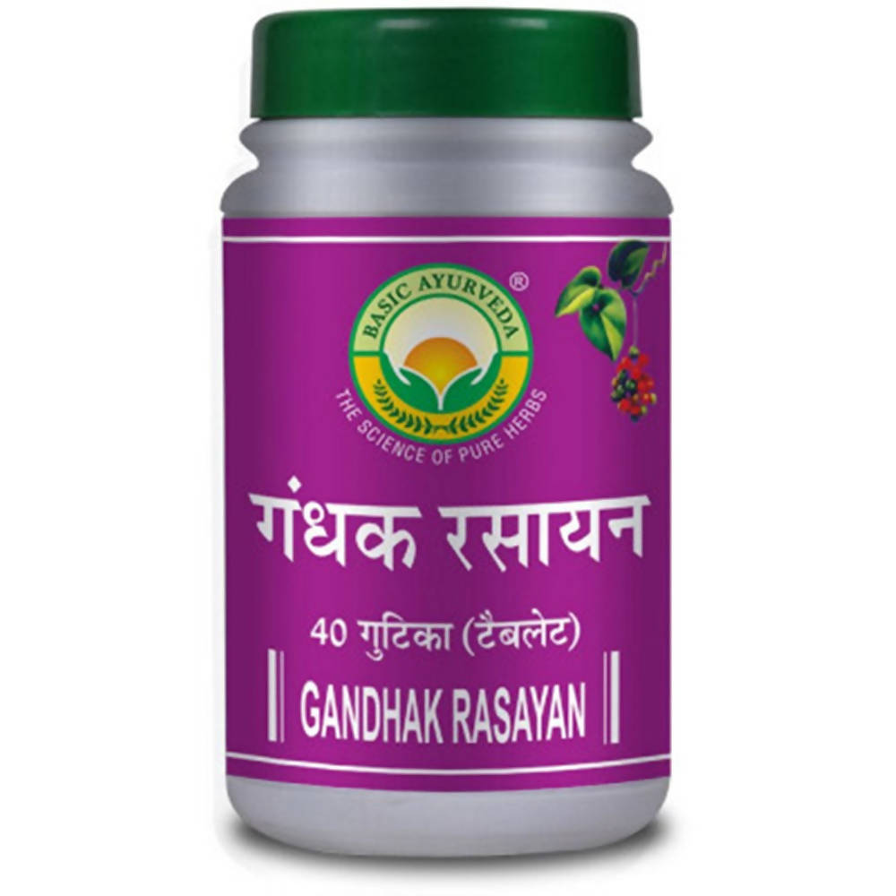 Basic Ayurveda Gandhak Rasayan Tablets - 40 Tablets - Organic Wellnesses
